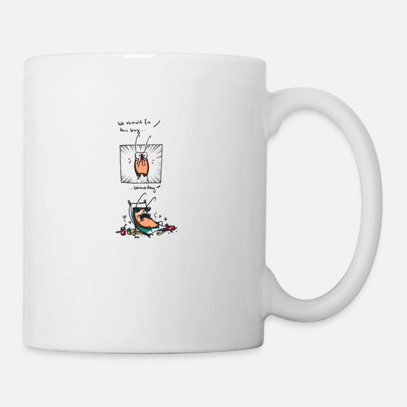 chemise de codeur un jour - Mug blanc - blanc
