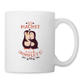 Du machst mich komplett mein Pinguin - Tasse - Weiß - Rechts