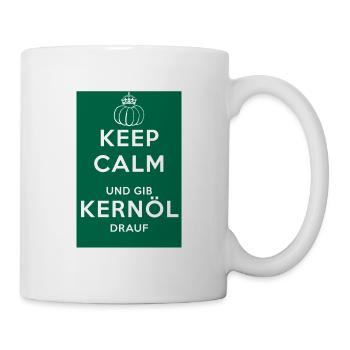 keep calm und gib Kernöl drauf Steiermark R - Tasse - Weiß - Rechts