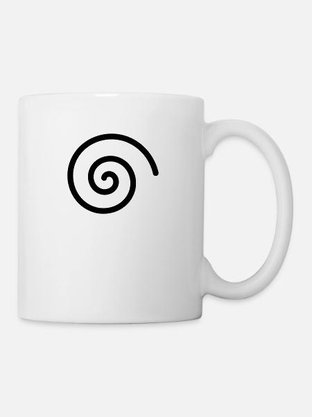 Schwarze Spirale - Tasse - Weiß