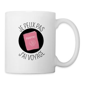 Je peux pas j'ai voyage passeport travel bagages - Mug blanc - blanc - Droite