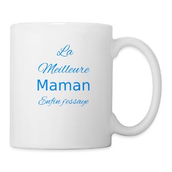 La meilleure maman Enfin j'essaye - Mug blanc - blanc - Droite
