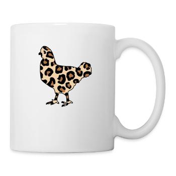 hühner hühnerleben gender-huhn im leopardlook - Tasse - Weiß - Rechts