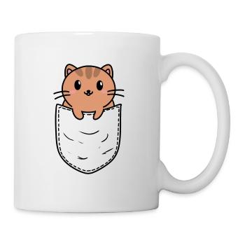 Cat in Bag Chest Bag Cat Gift - Mug - white - Right
