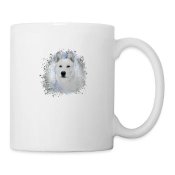 Canaan, dog, graffiti,beige,painting,pink - Mug - white - Right