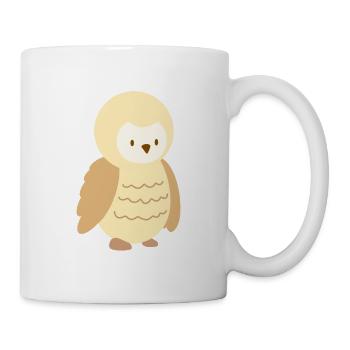 petite chouette beige - Mug blanc - blanc - Droite