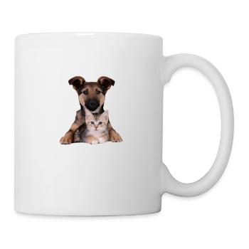 Süßes Hundebaby und Katzenbaby - Tasse - Weiß - Rechts
