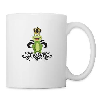 Frosch "Froschkönig" König Frosch am Froschteich - Tasse - Weiß - Rechts