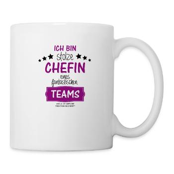Stolze Chefin eines fantastischen Teams - Tasse - Weiß - Rechts