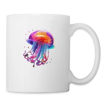 LGBTQIA+ Regenbogen Qualle - Tasse - Weiß - Rechts