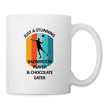 Badminton Federball Badmintonspieler Schokolade - Tasse - Weiß - Rechts