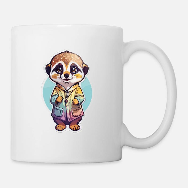 Surikat niedliches Kind bunt - Tasse - Weiß