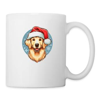 Niedlicher Golden Retriever Weihnachtsmann - Tasse - Weiß - Rechts