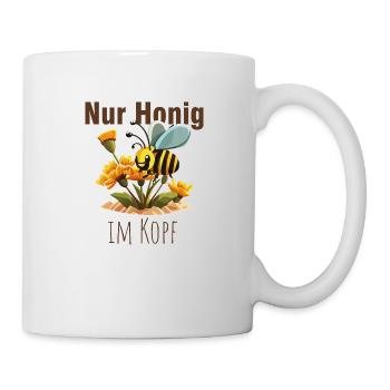 Biene inmitten von Honig und Blumen - Tasse - Weiß - Rechts