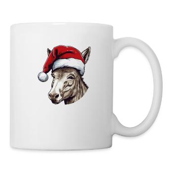 Esel Weihnachten Tier Kopf - Tasse - Weiß - Rechts