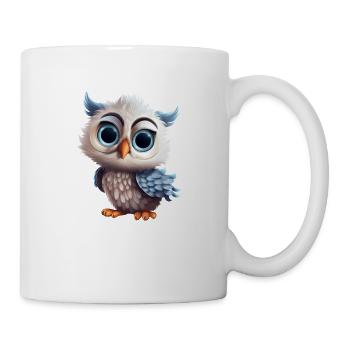 Hibou mignon avec de grands yeux pour les bébés et les enfants - Mug blanc - blanc - Droite