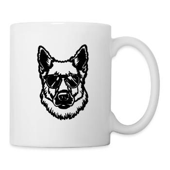 Tête de chien de berger allemand - Mug blanc - blanc - Droite