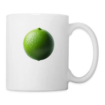 Frische Limette – Minimalistische Natur - Tasse - Weiß - Rechts