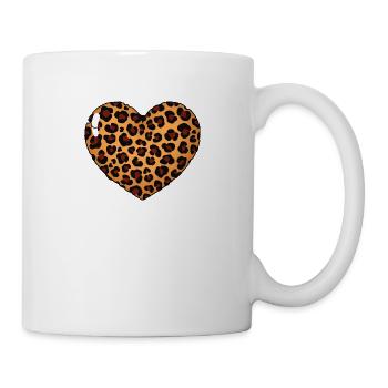 Leoparden-Herz – Wildes T-Shirt-Design - Tasse - Weiß - Rechts