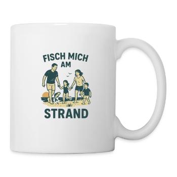 Fisch mich am Strand mit Familie. - Tasse - Weiß - Rechts