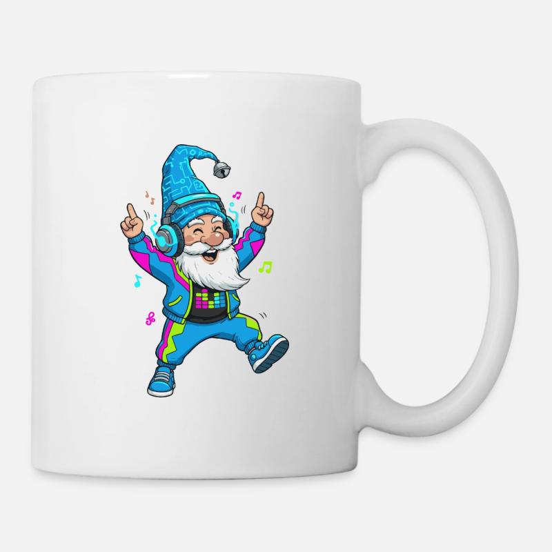 Technozwerg mit Kopfhörern - Tasse - Weiß
