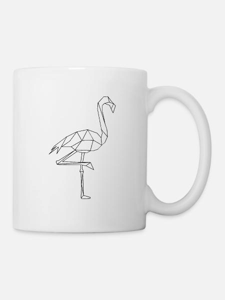 Flamingo Geometrisch - Tasse - Weiß