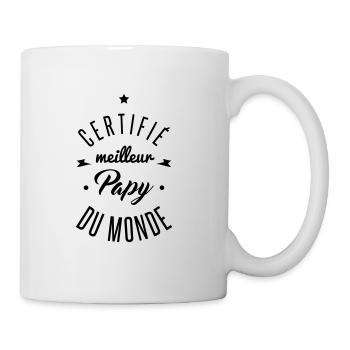 certifié meilleur papy - Mug blanc - blanc - Droite