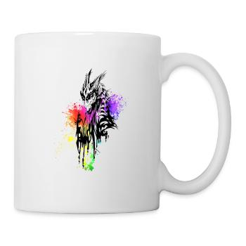 Dragon rainbow blobs black - Mug - white - Right