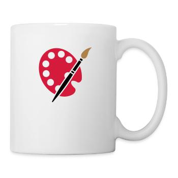 Maler Künstler Grafiker Pinsel Farbpalette - Tasse - Weiß - Rechts