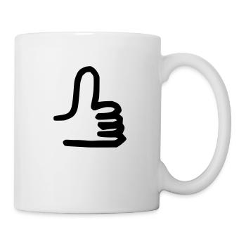 Daumen hoch - Tasse - Weiß - Rechts