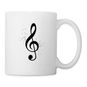 Notenschlüssel Musik Symbol Geschenk - Tasse - Weiß - Rechts