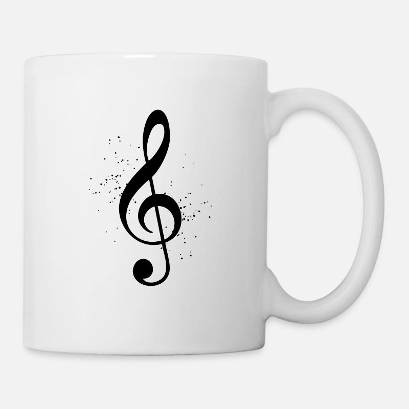 Notenschlüssel Musik Symbol Geschenk - Tasse - Weiß