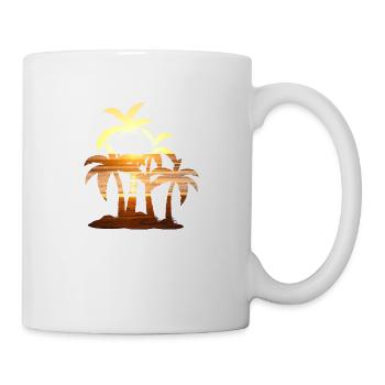 Sunset palm summer - Mug blanc - blanc - Droite
