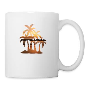 Sunset palm summer - Mug blanc - blanc - Droite