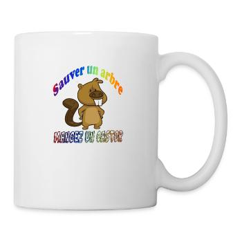 Pour sauver un arbre - mangez un castor - Mug blanc - blanc - Droite