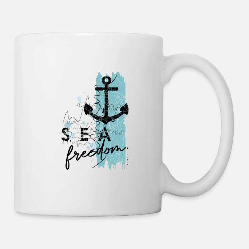 Anker Freiheit - Tasse - Weiß