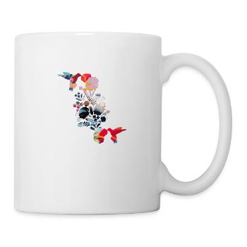 hummingbird,watercolor,illustration,flowers, tendril,floral - Mug - white - Right