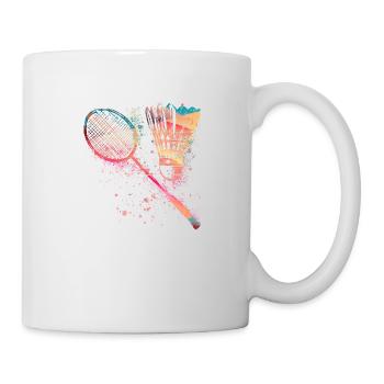 badminton, badminton, aquarelle, graffiti, - Mug blanc - blanc - Droite