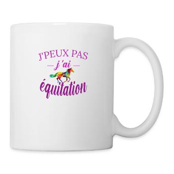 j peux pas j ai équitation tee shirt humour cheval - Mug blanc - blanc - Droite