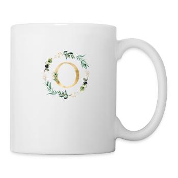 Monogramme personnalisable O Botanique Or Vert - Mug blanc - blanc - Droite