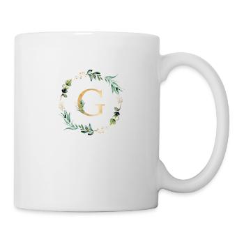 Monogramme G Botanique Or Vert Personnalisable - Mug blanc - blanc - Droite