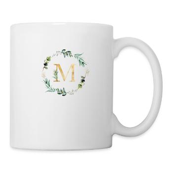 Customizable Monogram M Botany Green Gold - Mug - white - Right