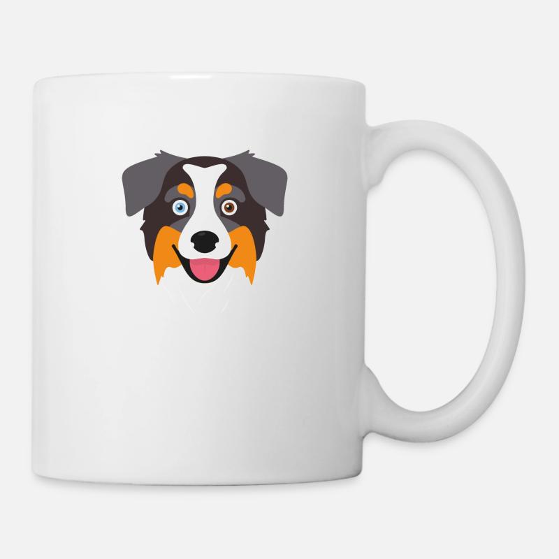 Cheerful Australian Shepherd portrait. - Mug - white