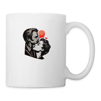 Verliebtes Paar auf Vintage- und minimalistische Weise - Tasse - Weiß - Rechts