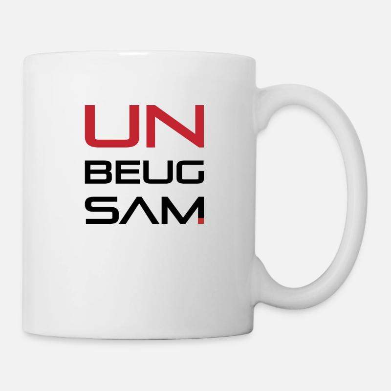 UNBEUGSAM schwarz-rot - Tasse - Weiß