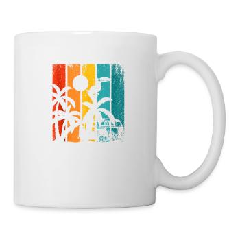 Retro Palm Trees Beach Été - Mug blanc - blanc - Droite