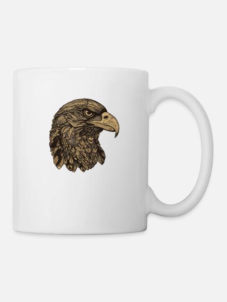 Adler Portrait - Tasse - Weiß