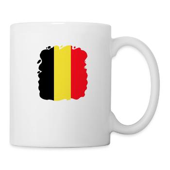 Belgium Flag Vintage Belgian Flag Distressed Look - Mug - white - Right