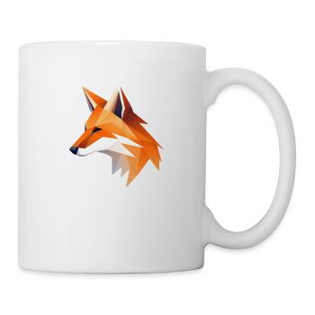 Fuchs Kopf Low Poly Logo Design - Tasse - Weiß - Rechts