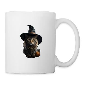 Chat sorcière Halloween - Mug blanc - blanc - Droite